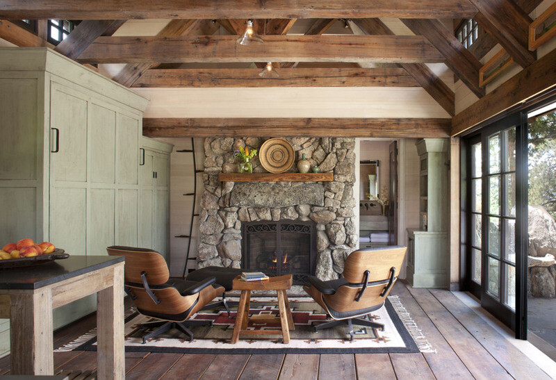 fireplace in the cottage