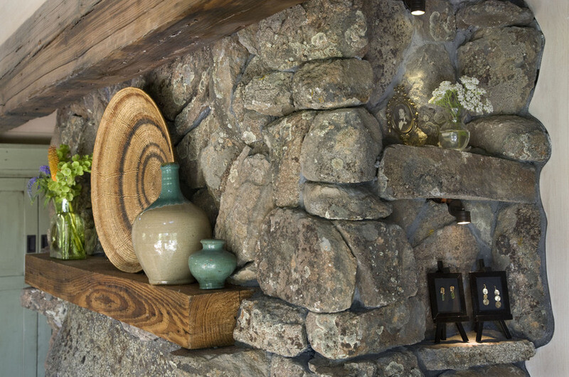 fireplace stone detail
