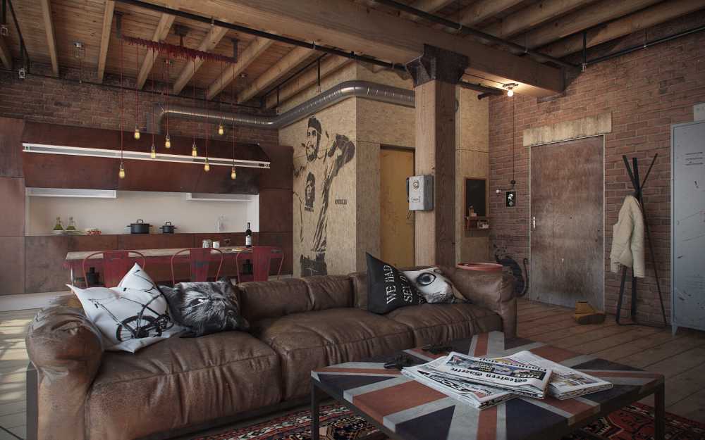 Chic Loft Style Studio Dedicated to the Free Active Man