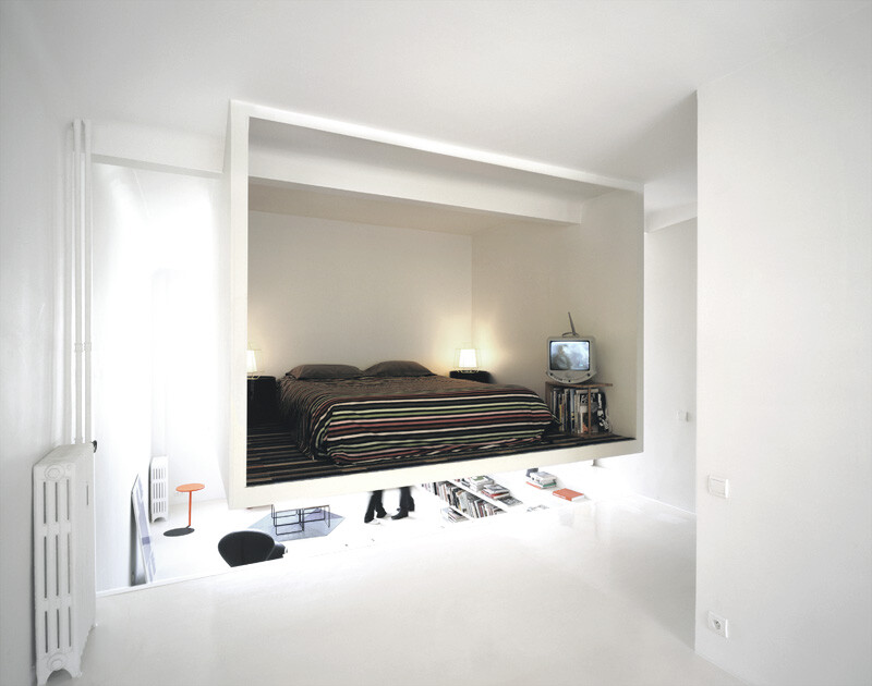 The Chez Valentin apartment - Suspended bedroom, an original solution for a 50 square meters apartment (8)