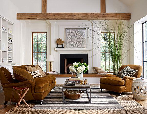 Modern living room with rustic accents (11)