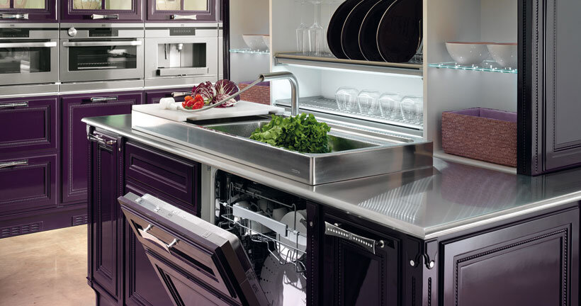 purple kitchen - contemporary luxury and traditional design by Brummel (3)