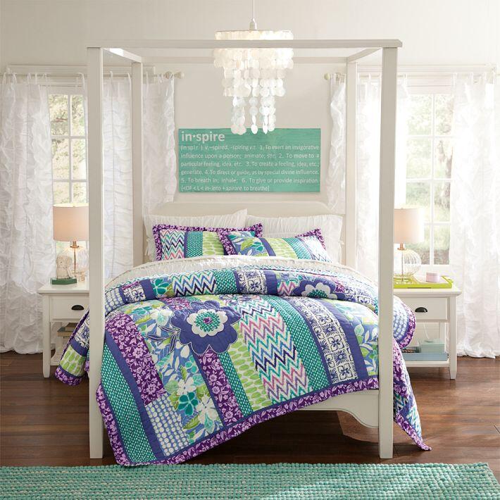 Bedroom ideas - canopy bed with contemporary design PB Teen (2)