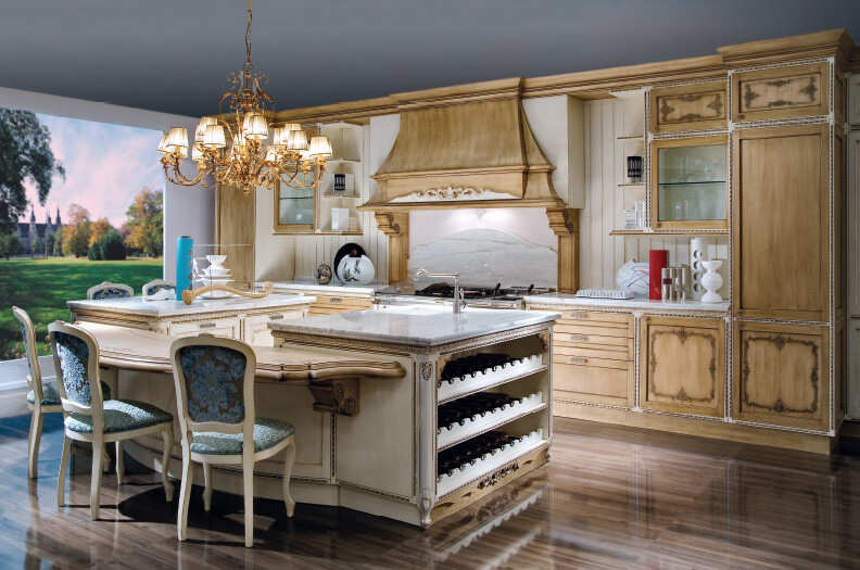 Fenice kitchen inspired by the Baroque and Venetian theater