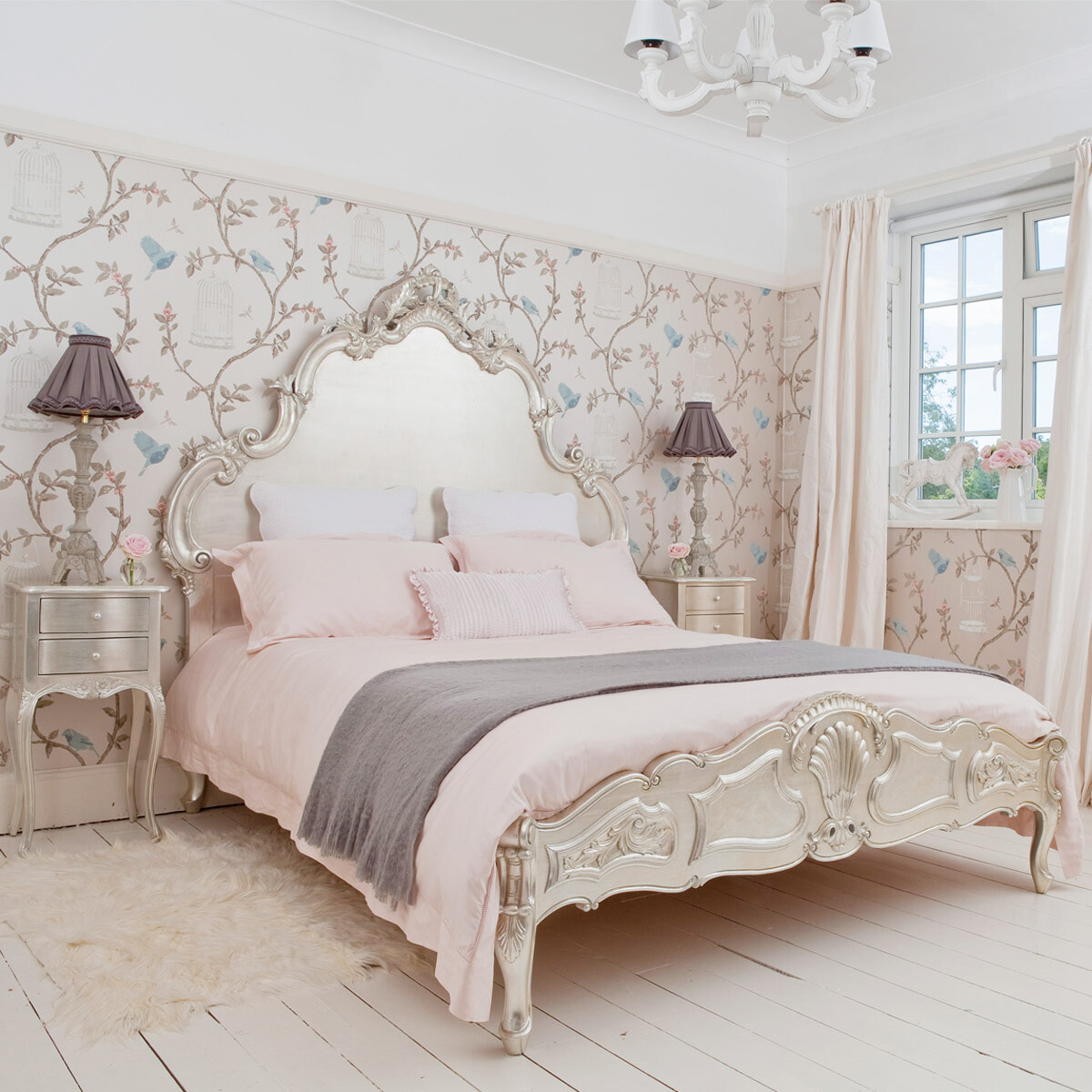 French beds - Sylvia Silver Luxury Bed -The French Bedroom Company- www.homeworlddesign.com