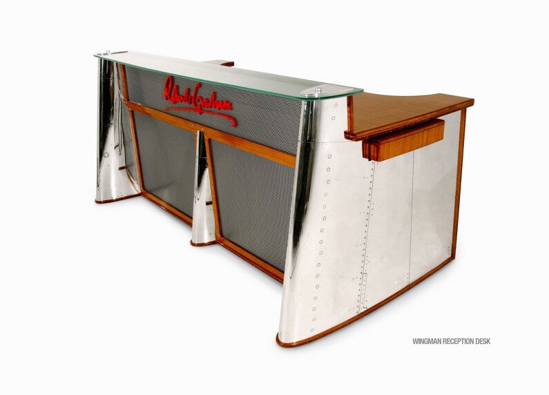 wingman desk- MotoArt Futuristic furniture from retired airplanes - www.homeworlddesign.com (Custom)