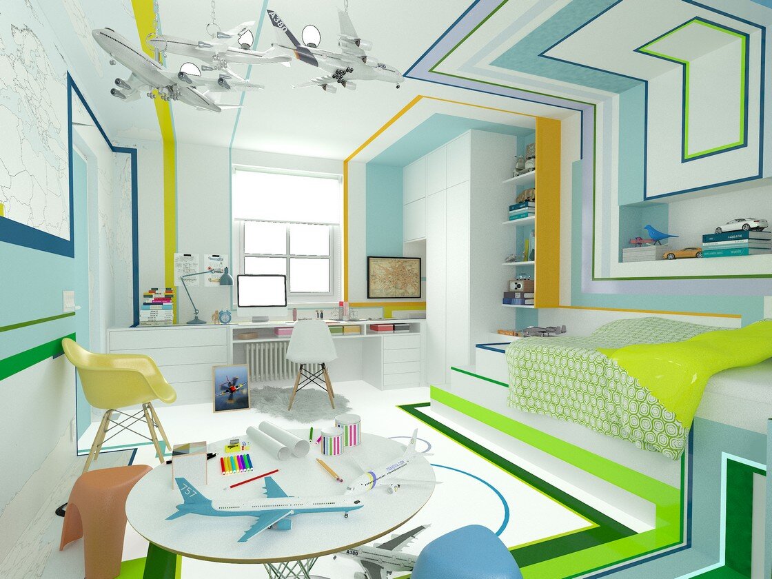 The Little Pilot - a room for a boy who loves airplanes - www.homeworlddesign. com (1)