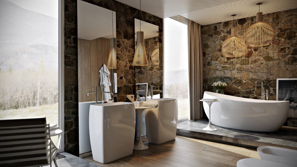 Modern bathroom by Paul Vetrov wood, stone and shadows - HomeWorldDesign (5)