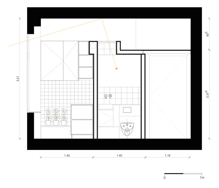 21 square-meters flat project