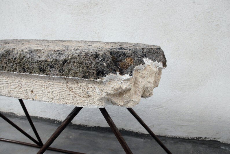 Calcarenite Series pieces carved by Cosma Frascina - benches