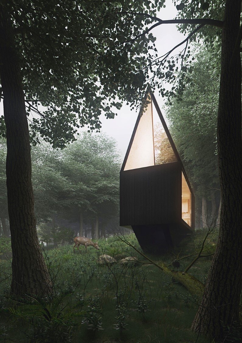 Cabin in a forest by Polish designer Tomek Michalski