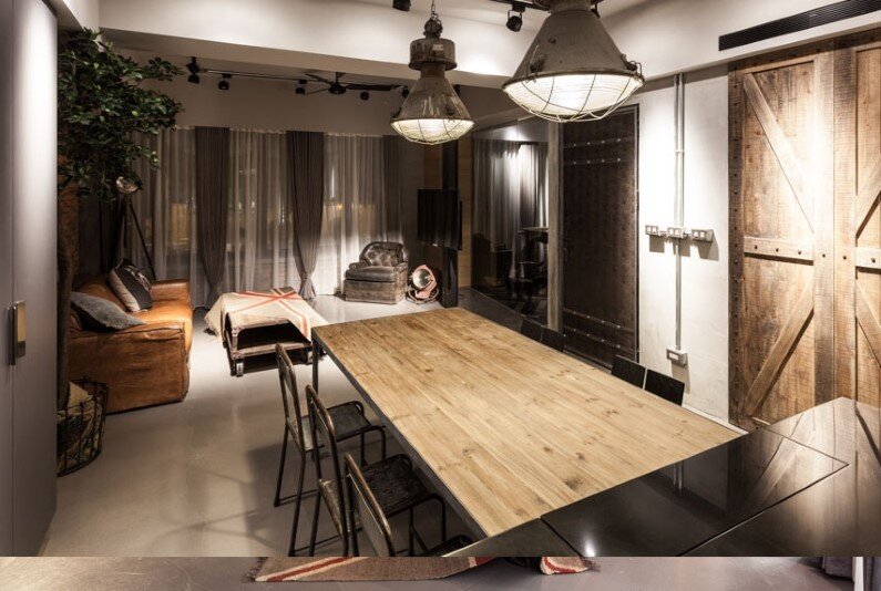 Dinning room - Taipei apartment interior design based on industrial and vintage style