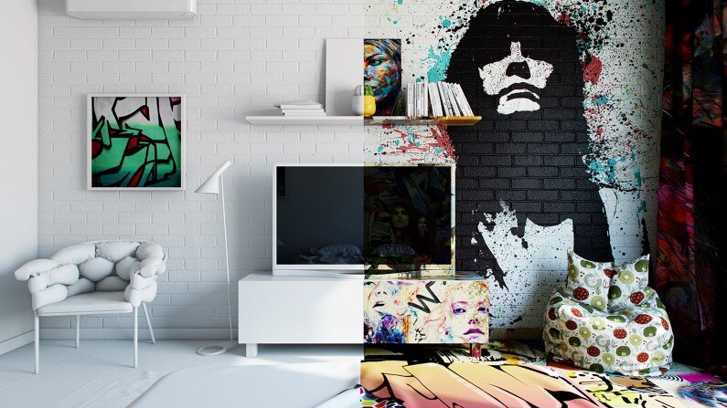 Graffiti and interior design by Pavel Vetrov - Sunday Bedroom