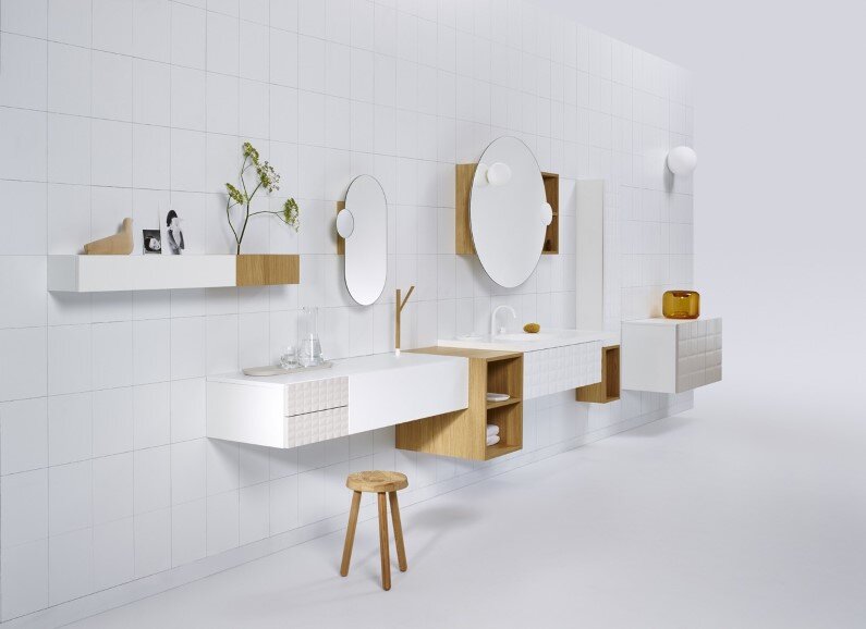 Modular cabinet system for bathroom - by Jean-François D'Or with the collaboration of Frédérique Ficheroulle and the Vika team