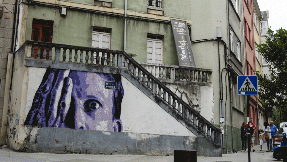 Murals converted into animations by A.L Crego - critical messages on contemporary society