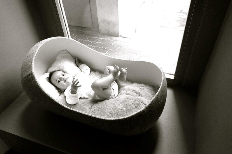 O - bjekt design studio created the Little Nest - the felt cradle