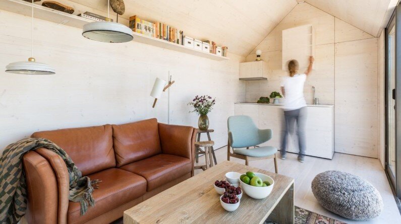 Portable dwelling interior - by Spanish architecture studio Ábaton
