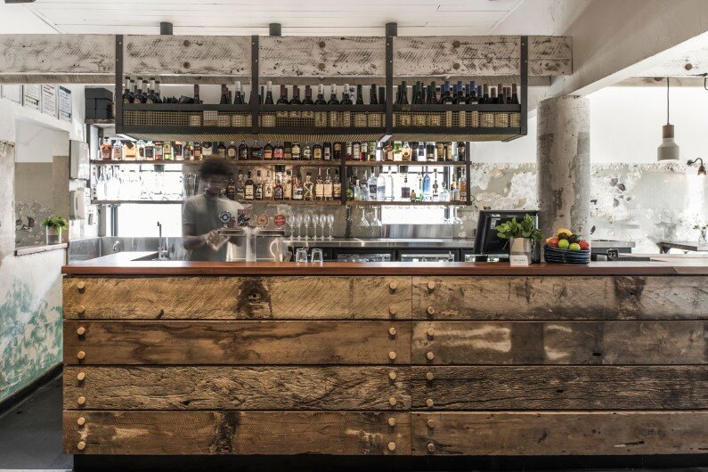 The Nelson Bar by Techne maritime, timeworn and rustic feel