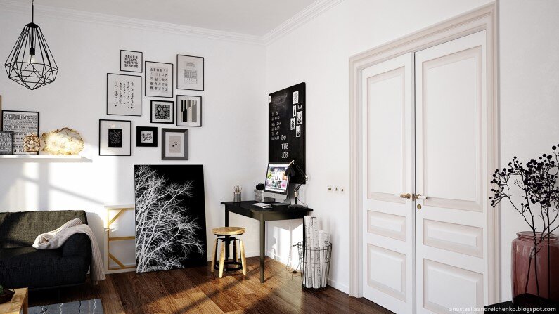 Monochrome Apartment by Anastasia Andreichenko
