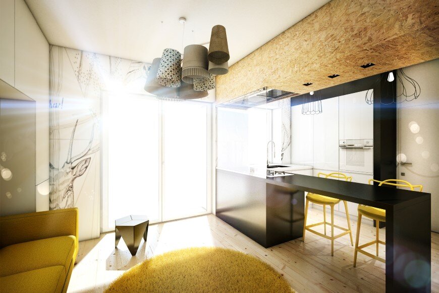 Yellow Touch Apartment 25 sqm yellow-black contrast in Rome (3)