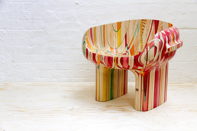End-grain - furniture made of dye-soaked pieces of timber (2)