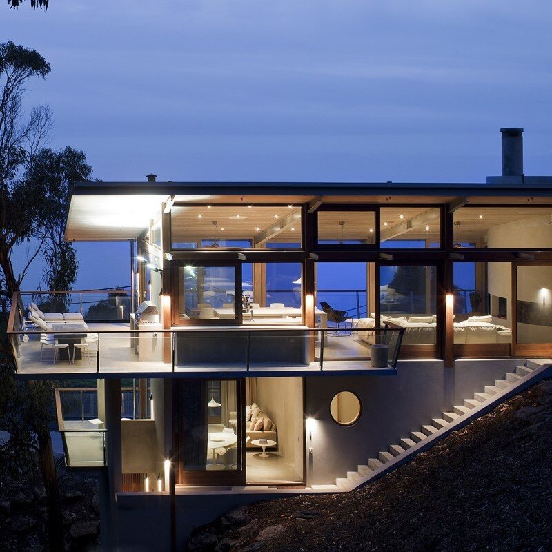 Ocean House sculpted from concrete, timber and glass (4)