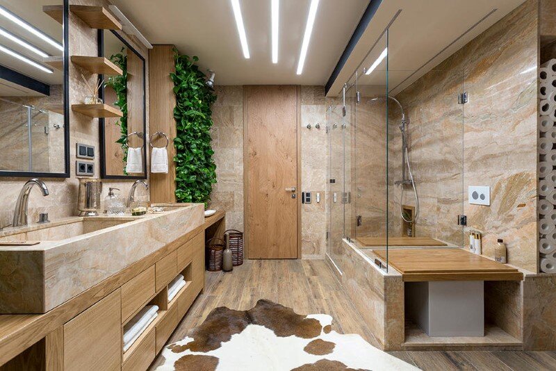 Eco-design that integrates fitomuduli with live plants - bathroom interior design (10)