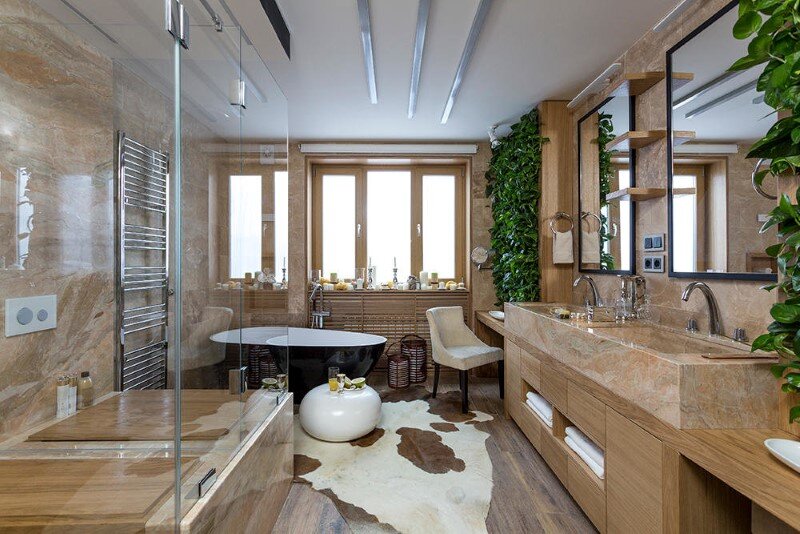 Eco-design that integrates fitomuduli with live plants - bathroom interior design (13)