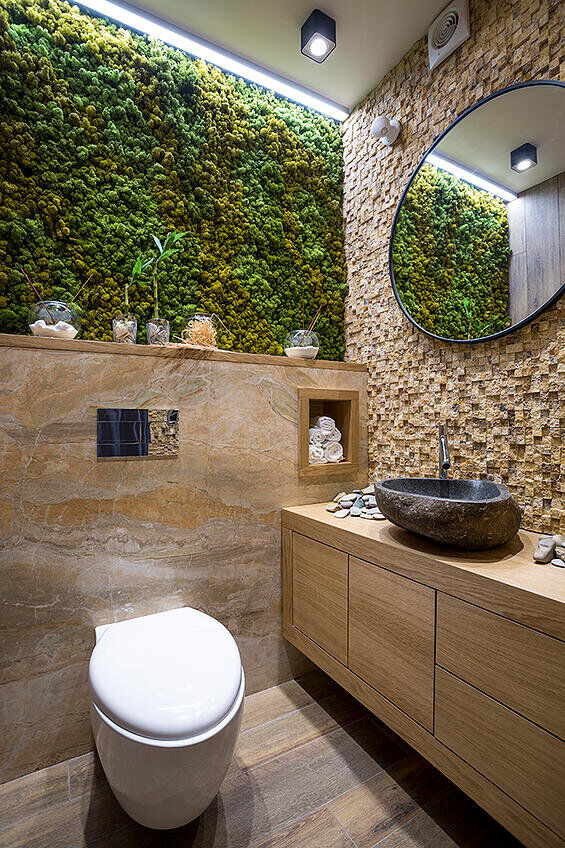Ecodesign that integrates fitomuduli with live plants - bathroom interior design (16)
