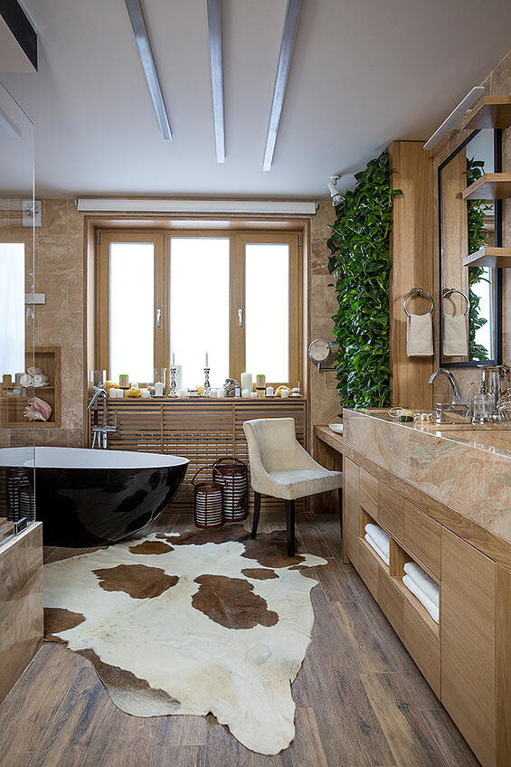 Eco-design that integrates fitomuduli with live plants - bathroom interior design (4)