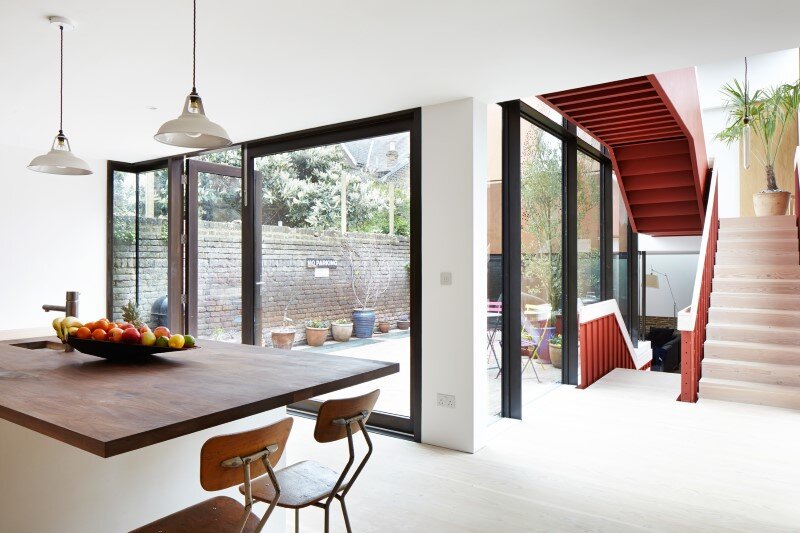 Kew House - family home formed of two sculptural volumes of weathering steel (9)