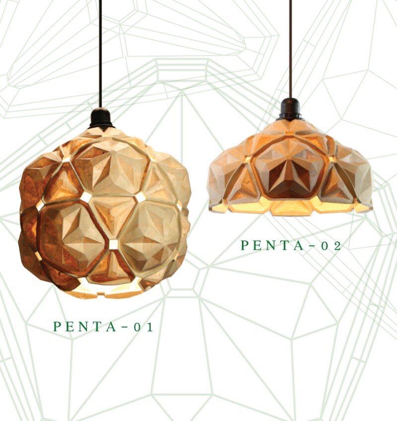 Penta Lamp Collection - aesthetics and sustainability through recycling of cassava waste (5)