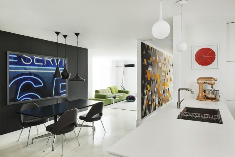 Harrison Avenue apartment with a colorful panelized felt wall (1)
