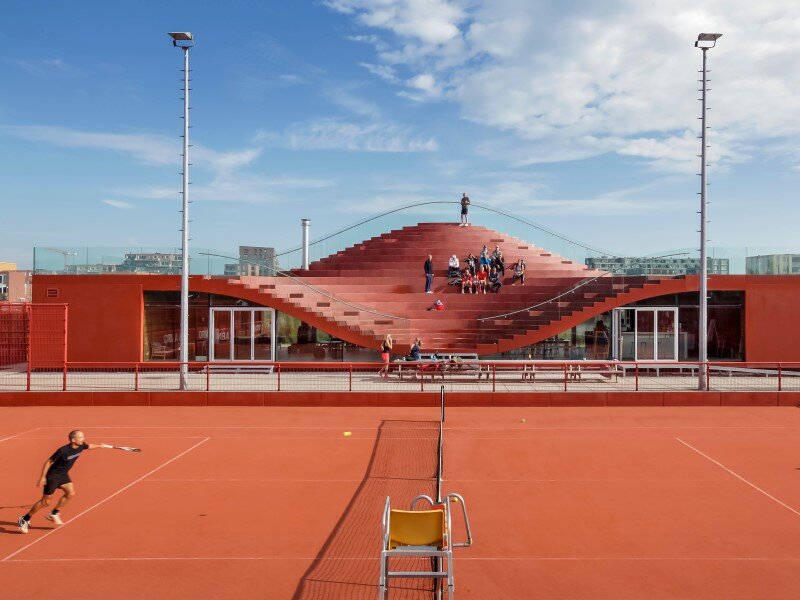 Iconic club house architecture for IJburg Tennis Club Amsterdam (1)