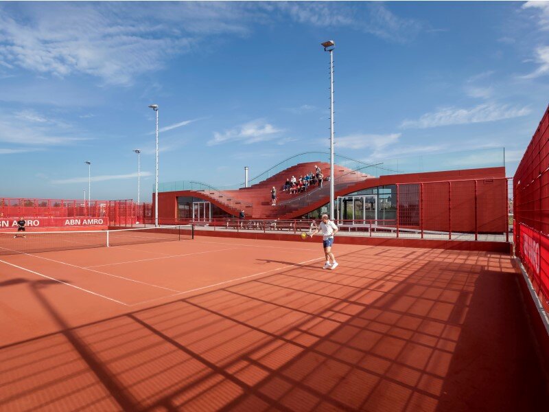 Iconic club house architecture for IJburg Tennis Club Amsterdam (11)