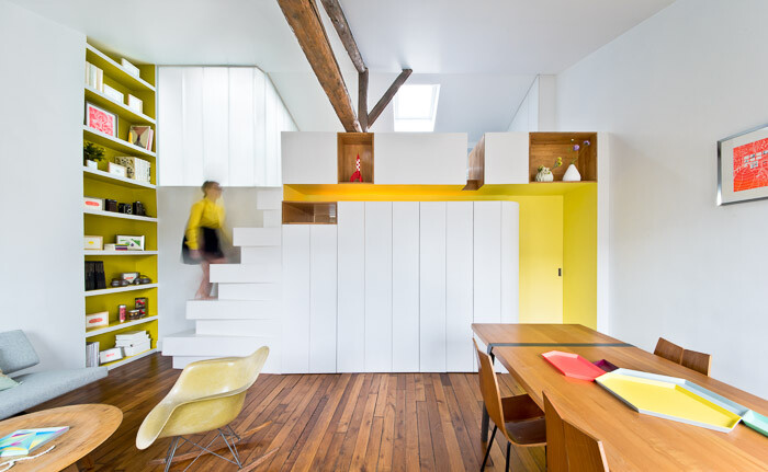Modern Parisian Apartment that has a Mini Vertical Garden in the Kitchen (1)