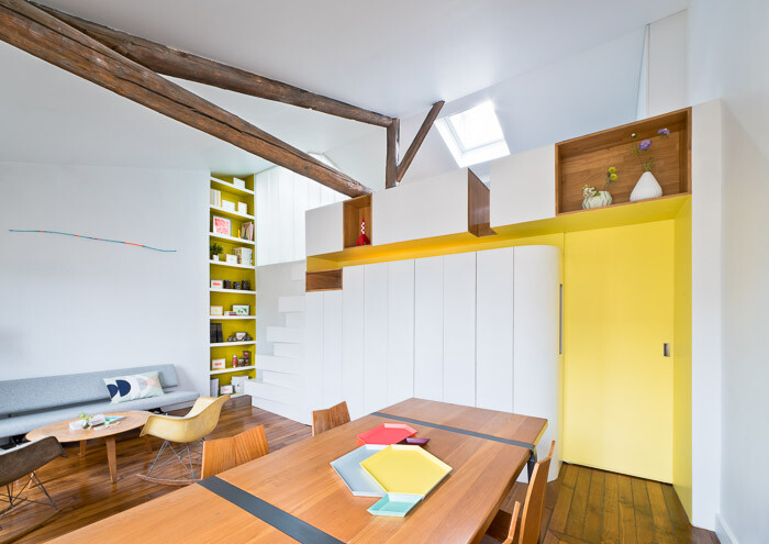 Modern Parisian Apartment that has a Mini Vertical Garden in the Kitchen (4)