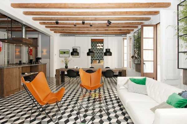Refurbished apartment in Barcelona with emphasizing the authentic Spanish features