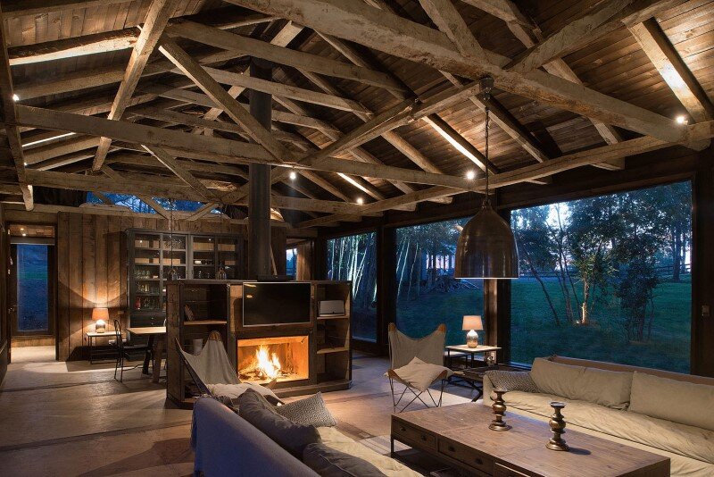 Shed House at Lake Ranco: Recycled and Converted Old Barn Materials in Summer Cottage