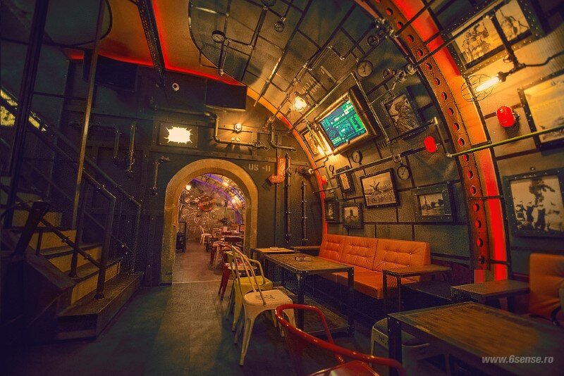 Submarine Pub Designed in Industrial Style with Steampunk Features (10)