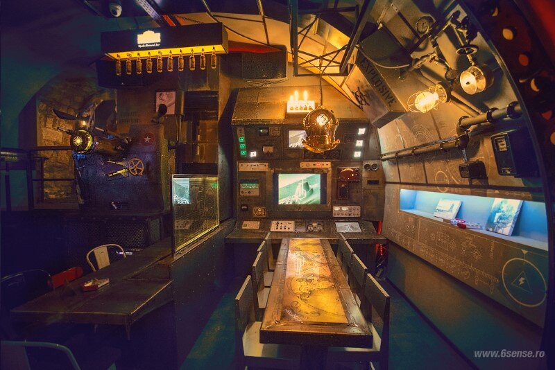 Submarine Pub Designed in Industrial Style with Steampunk Features (12)