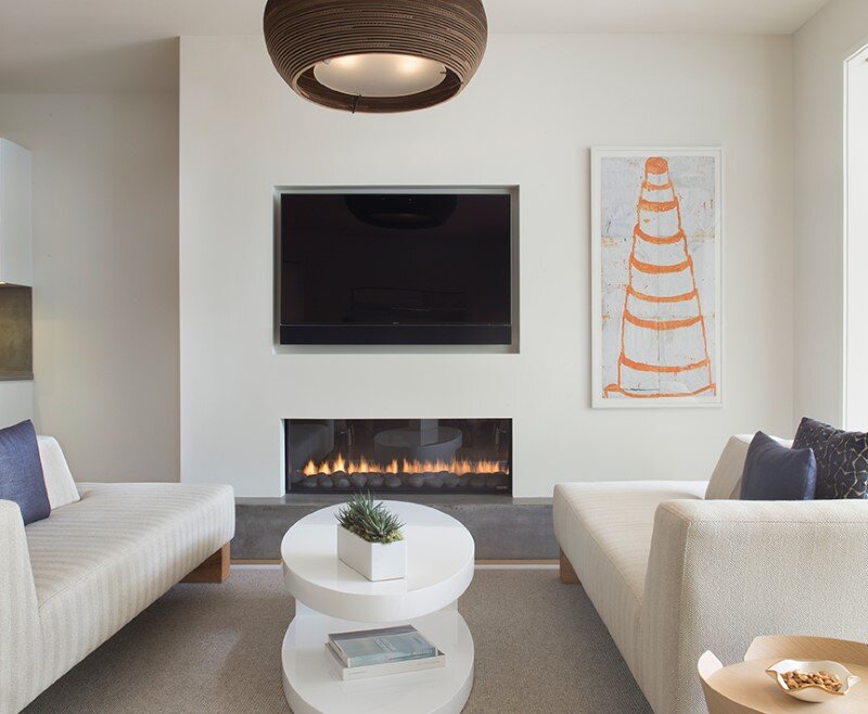 fireplace, living room, Rowland+Broughton Architecture