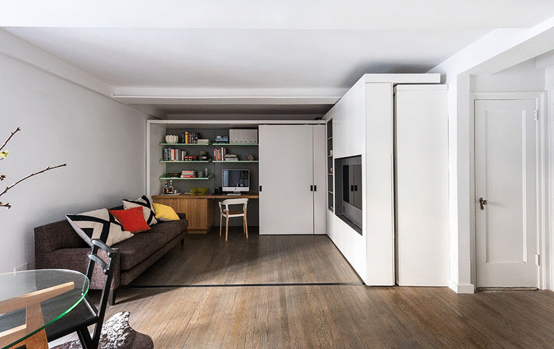 This Apartment Uses a Mechanized Moving Wall to Form Different Areas