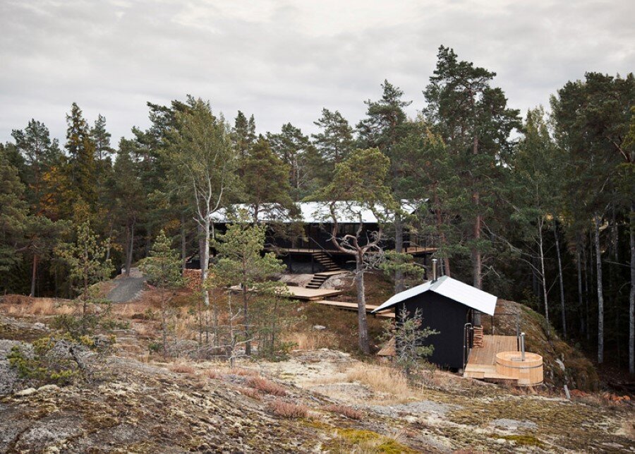 Single Story Vacation House on an Island in the Stockholm Archipelago
