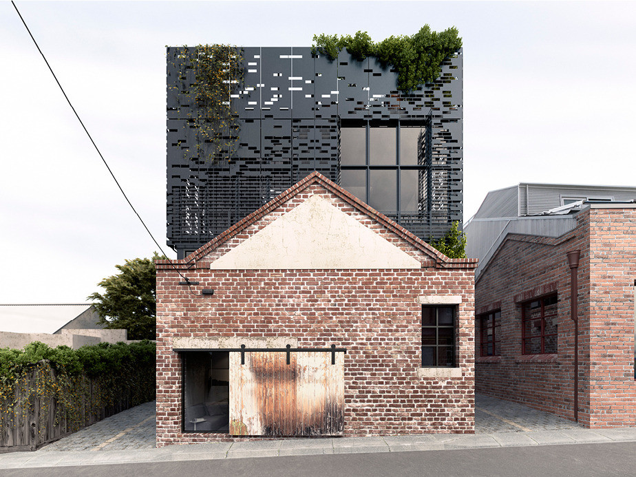 These warehouse homes have a original metal and brick facade (1)