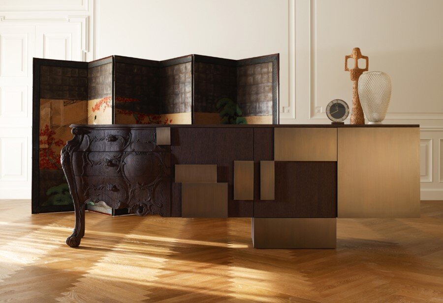 Evolution Sideboard Made by Combining Old and Modern Woodcraft (1)