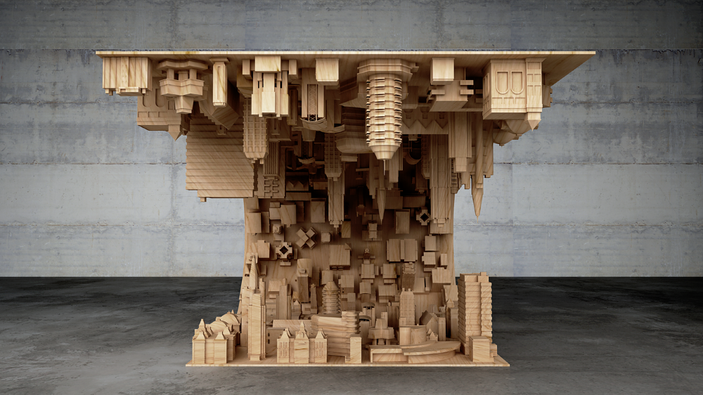 Wave City Coffee Table Inspired by the Movie Inception (2)