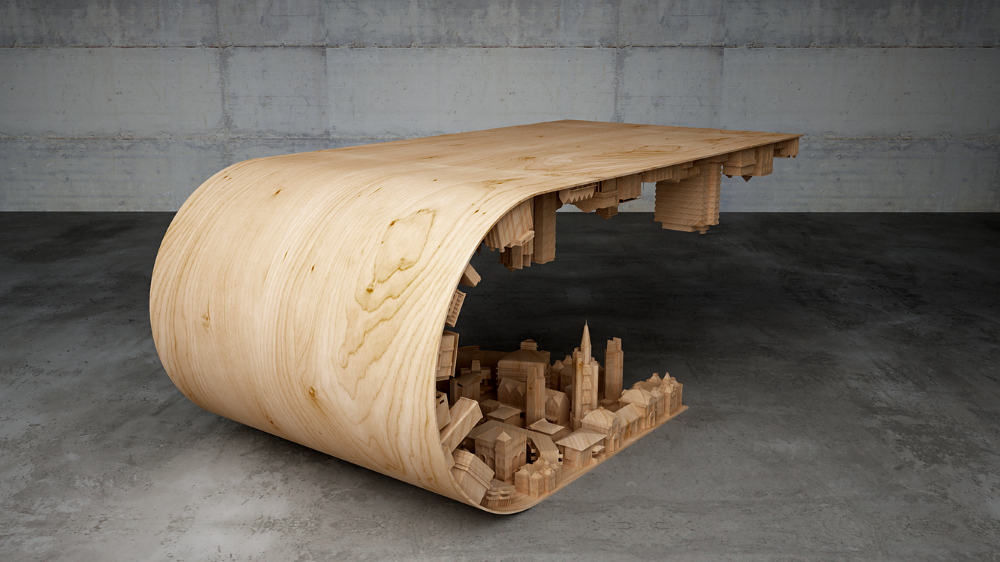 Wave City Coffee Table Inspired by the Movie Inception (4)