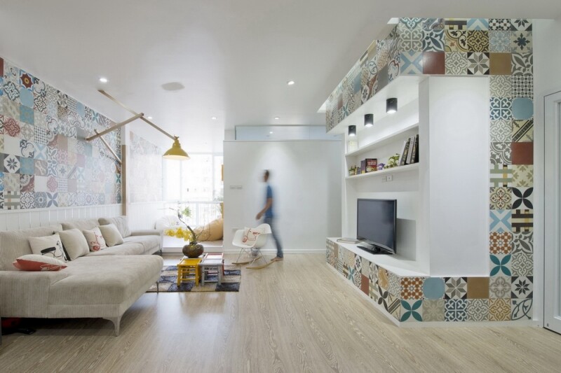 Ceramic Tiles Used as a Decorative Material - HT Apartment in Vietnam (1)