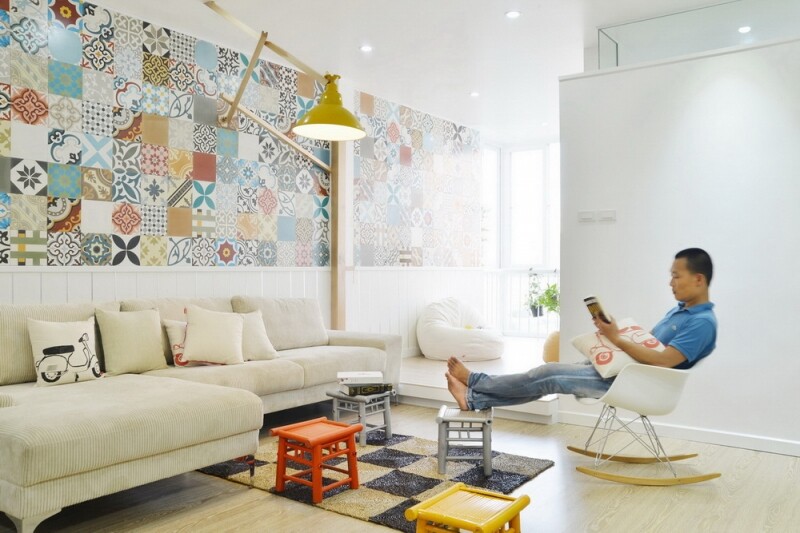 Ceramic Tiles Used as a Decorative Material - HT Apartment in Vietnam (2)